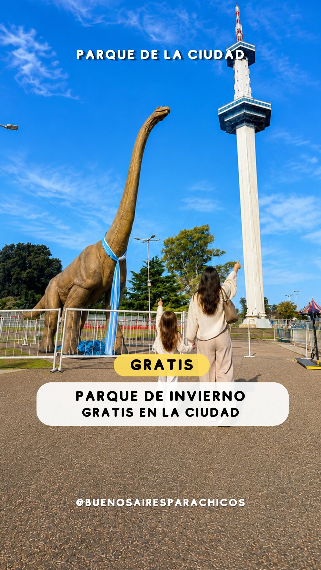 ❄️ Parque de Invierno GRATIS en Buenos Aires 2026 | Uno de los mejores planes para hacer con chicos en estas vacaciones de invierno.Si están buscando actividades gratis para chicos en Buenos Aires, anoten este plan porque el Parque de Invierno del Parque de la Ciudad volvió con una propuesta enorme para disfrutar en familia.Encontramos un circuito con laberinto vertical, pelotero, juegos de escalada, desafíos deportivos, pistas de obstáculos, tiro al blanco, fútbol tenis y sectores para poner a prueba el equilibrio y la coordinación. Un espacio pensado para que los chicos jueguen, exploren y se muevan durante horas.Además, el paseo se puede completar con el patio de juegos espacial, uno de los más impactantes de la Ciudad, food trucks, patio gastronómico y espacios de descanso. Ideal para pasar una jornada completa sin gastar en la entrada.📍 Parque de la Ciudad
Av. Gral. Fernández de la Cruz 4000, Villa Lugano.📅 Del 24 de julio al 2 de agosto.
🚫 Lunes 27 cerrado.
🕙 De 10 a 18 hs.
🎟️ Entrada libre y gratuita.💙 En Buenos Aires Para Chicos seguimos recorriendo los mejores planes para familias, actividades gratis, parques, museos y propuestas para disfrutar las vacaciones de invierno en Buenos Aires.📌 Guardá este post para tu agenda de vacaciones y compartilo con quien siempre organiza las salidas.#VacacionesDeInvierno #BuenosAiresParaChicos #ParqueDeInvierno #ParqueDeLaCiudad #PlanesConChicos